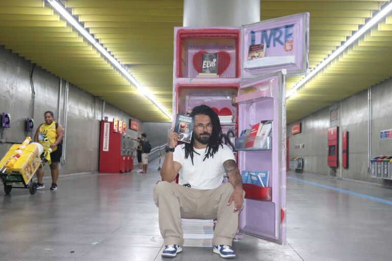 Foto: Sarah Avelina - escritor João do Belmonte do projeto Geloteca