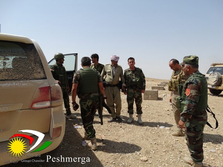 Peshmergas do Curdistão iraquiano em campanha contra o Daesh (ou EI)