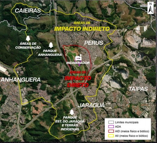 Área de impacto ambiental por conta da instalação do incinerador de lixo em Perus (reprodução)