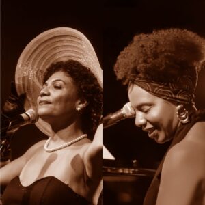 A cantora Luciana Oliveira e a pianista Anette Camargo